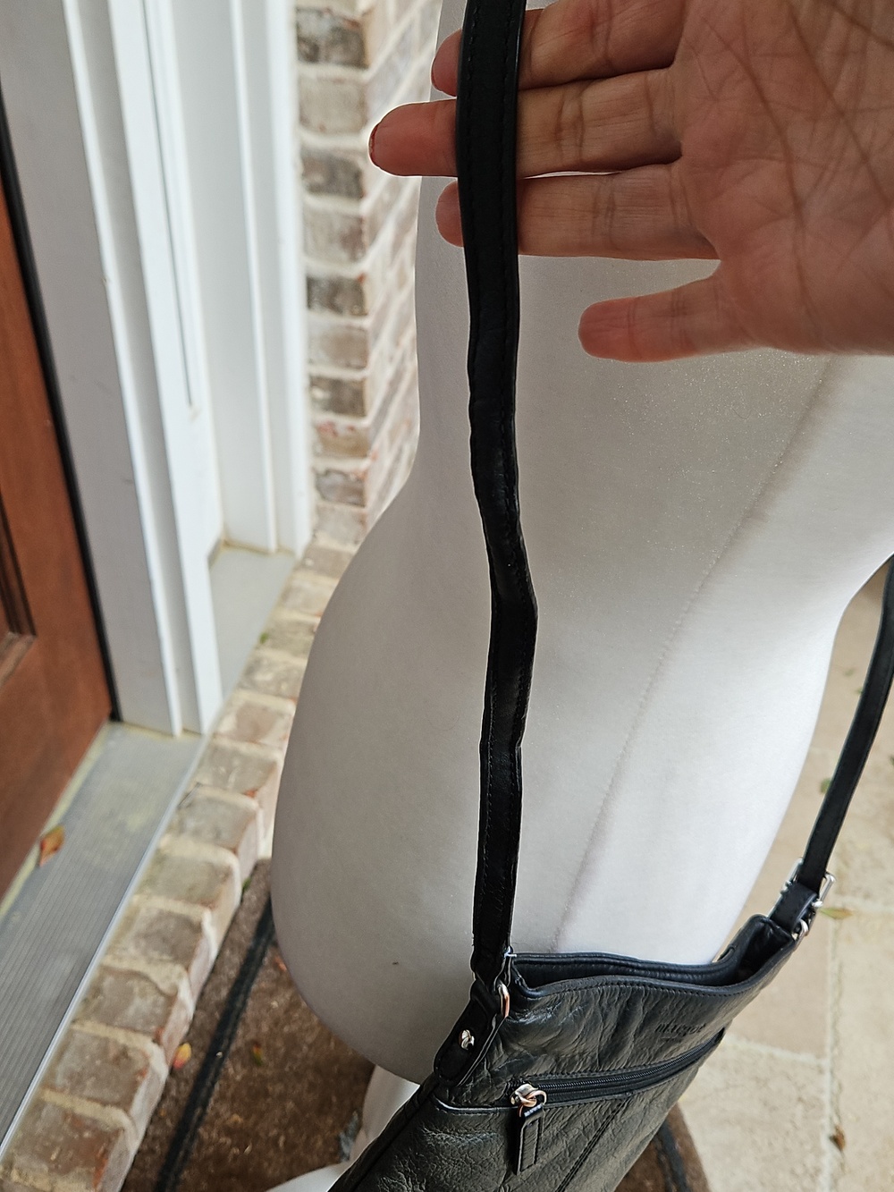 Margot Leather Gunmetal Black Crossbody Bag - Picture 4 of 8